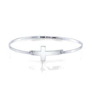 Gratitude & Grace "Faith Hope Love" Sideways Cross Bangle